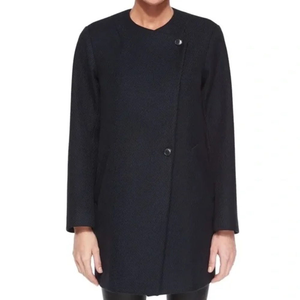 Theory Venizka Camden Navy Wool Twill Coat Jacket